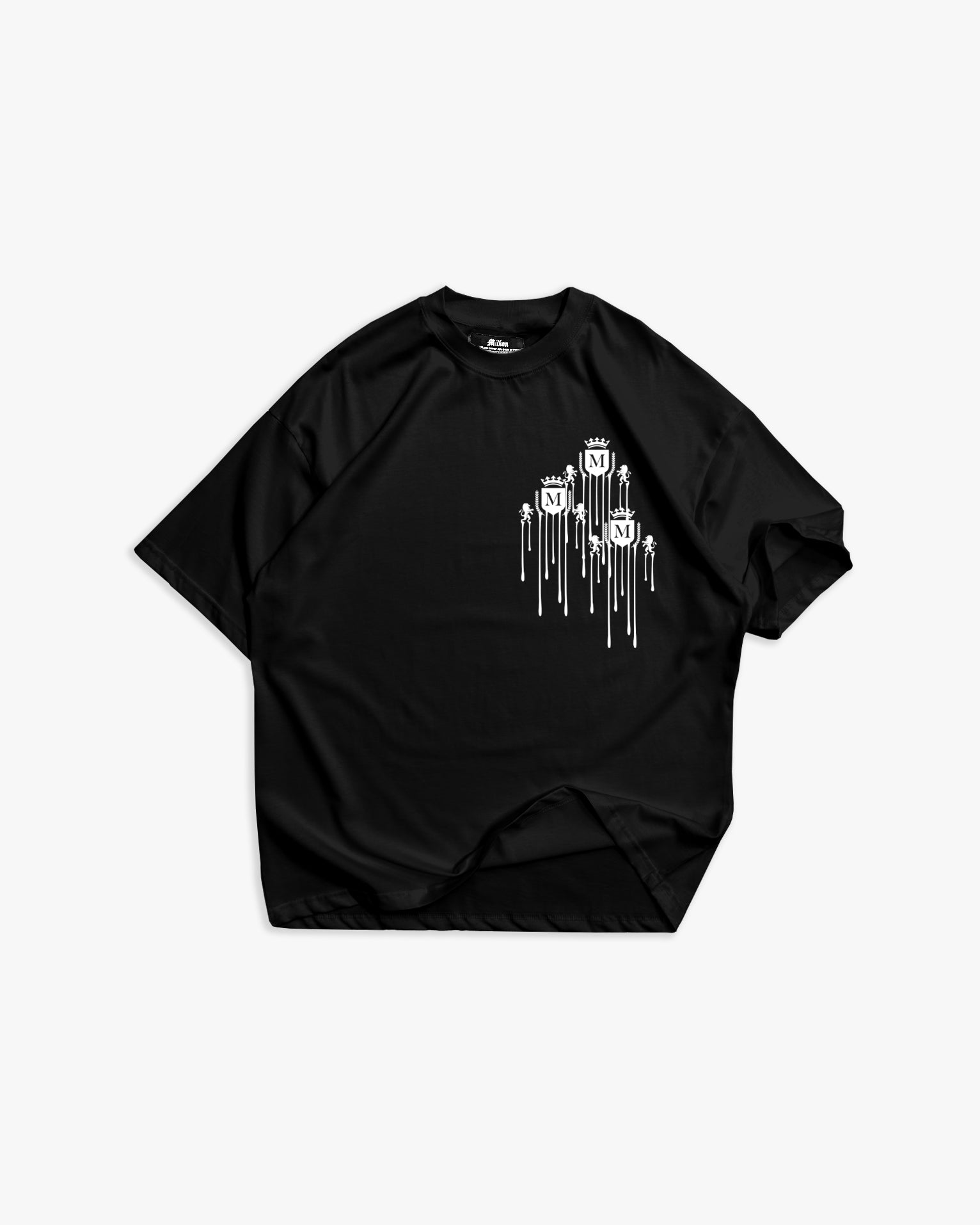 T-shirt logo coulé noire