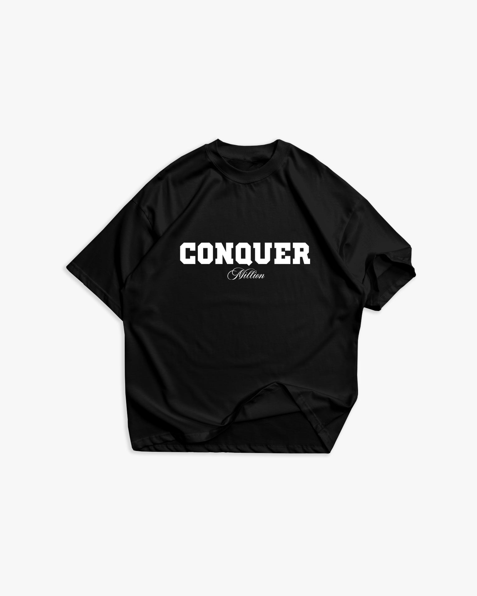 T-shirt Conquer noire