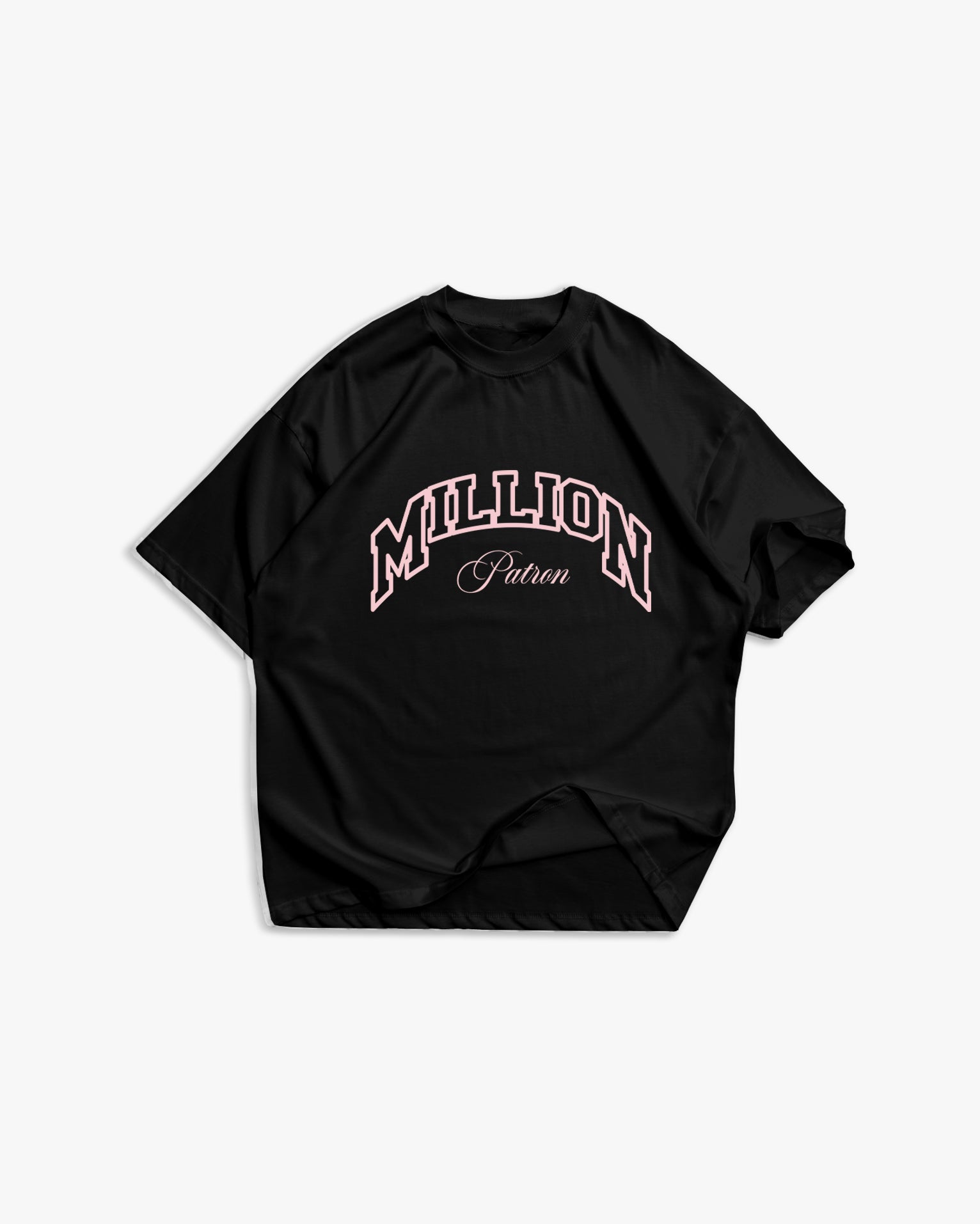 T-shirt Patron noire rose